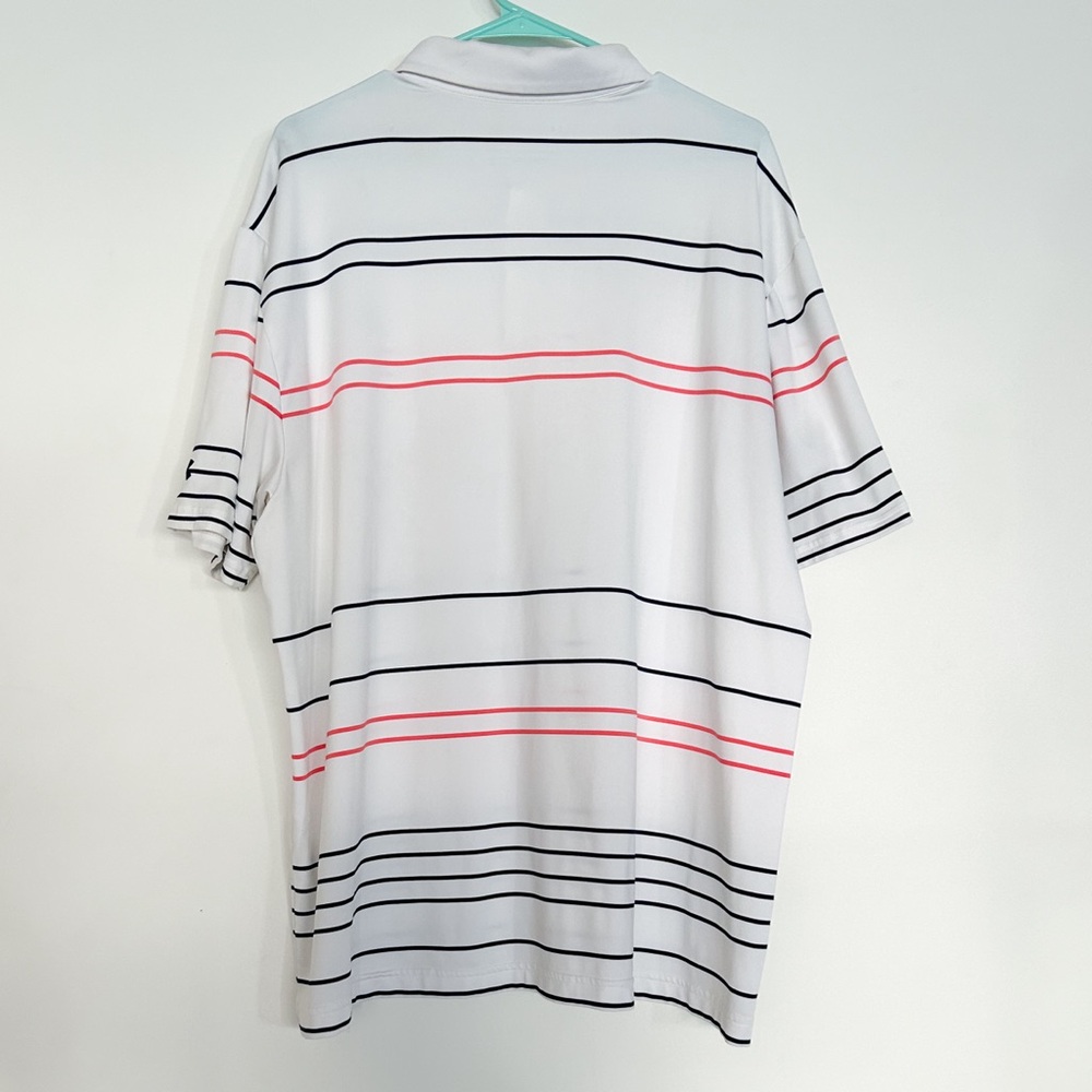 Under Armour Mens Performance Pitch Stripe Golf Polo White Stripe 2XL - Picture 3 of 6